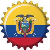 nationale drapeau de équateur sur une bouteille casquette. illustration vecteur