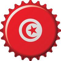 nationale drapeau de Tunisie sur une bouteille casquette. illustration vecteur