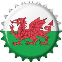nationale drapeau de Pays de Galles sur une bouteille casquette. illustration vecteur