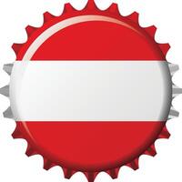 nationale drapeau de L'Autriche sur une bouteille casquette. illustration vecteur