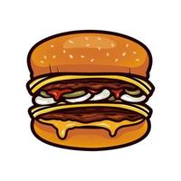 modèle de vecteur de logo burger, élément de conception pour logo, affiche, carte, bannière, emblème, t-shirt. illustration vectorielle