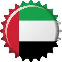 nationale drapeau de uni arabe émirats sur une bouteille casquette. illustration vecteur