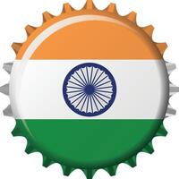 nationale drapeau de Inde sur une bouteille casquette. illustration vecteur