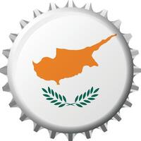 nationale drapeau de Chypre sur une bouteille casquette. illustration vecteur