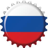 nationale drapeau de Russie sur une bouteille casquette. illustration vecteur