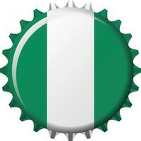 nationale drapeau de Nigeria sur une bouteille casquette. illustration vecteur