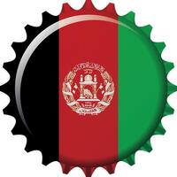 nationale drapeau de afghanistan sur une bouteille casquette. illustration vecteur