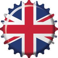 nationale drapeau de uni Royaume sur une bouteille casquette. illustration vecteur
