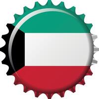 nationale drapeau de Koweit sur une bouteille casquette. illustration vecteur