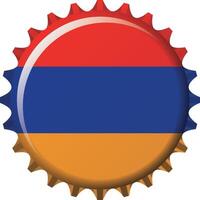 nationale drapeau de Arménie sur une bouteille casquette. illustration vecteur