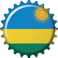 nationale drapeau de Rwanda sur une bouteille casquette. illustration vecteur