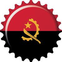 nationale drapeau de angola sur une bouteille casquette. illustration vecteur