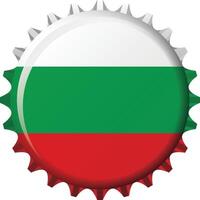 nationale drapeau de Bulgarie sur une bouteille casquette. illustration vecteur