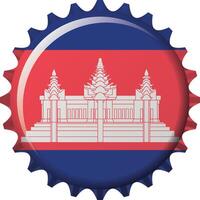 nationale drapeau de Cambodge sur une bouteille casquette. illustration vecteur