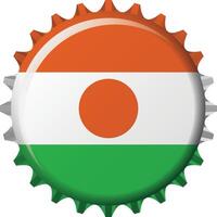 nationale drapeau de Niger sur une bouteille casquette. illustration vecteur