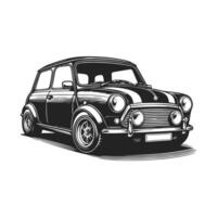 vieux Années 70 classique voiture silhouette illustration vecteur