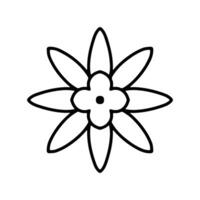 Facile forme mandala fleurs, abstrait floral éléments, méditatif fleur motif. fleur signe et symbole. vecteur