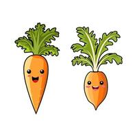illustration de kawaii carotte vecteur