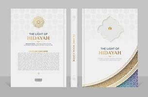 arabe islamique style a4 Taille livre couverture conception avec arabe modèle et ornemental Cadre vecteur
