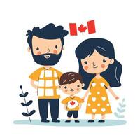 minimaliste famille souhaitant, célébrer Canada journée illustration isolé sur blanc Contexte vecteur