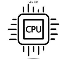 CPU icône, illustrateur sur Contexte vecteur