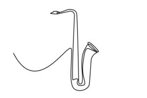 saxophone la musique le jazz instrument minimaliste ligne art vecteur