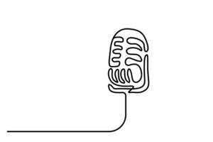 microphone musical instrument voix enregistreur vocal classique rétro conception ligne art vecteur
