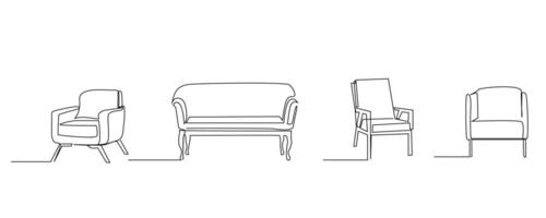 différent les types de les fauteuils des places collection ensemble Accueil se détendre objet ligne art vecteur