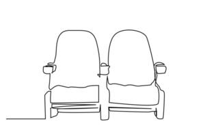 cinéma couple fauteuil moderne intérieur théâtre ligne art de face vue vecteur