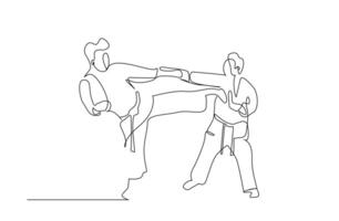 deux gens proche combat karaté taekwondo aikido bats toi entraine toi sport ligne art vecteur