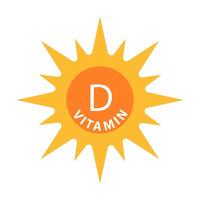 vitamine ré texte avec Soleil icône beauté, pharmacie, nutrition peau se soucier concept pour graphique conception, logo, la toile placer, social médias, mobile application, ui illustration vecteur