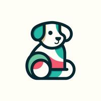 Créatif minimal coloré chien logo conception vecteur