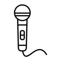 icône de ligne de microphone vecteur