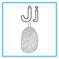 tracé alphabet trace jack fruit illustration vecteur