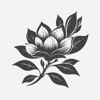 exquis magnolia fleur silhouette, une intemporel élégance dans la nature art vecteur