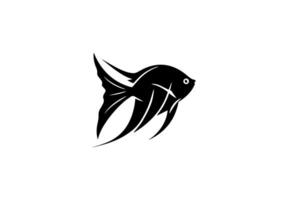 ancien poisson logo Facile silhouette icône. Fruit de mer symbole. vecteur