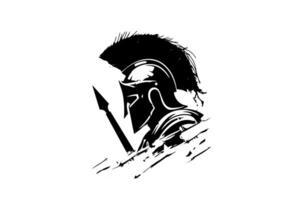 spartiate guerrier logo conception illustration. gladiateur icône. vecteur