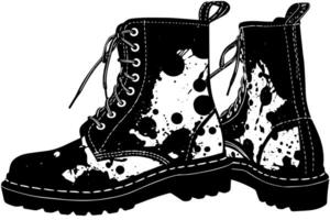 ancien militaire démarrage illustration rétro grunge armée chaussure conception. vecteur