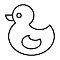 icône de ligne de jouet de canard vecteur