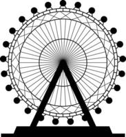 ferris roue isolé icône silhouette vecteur