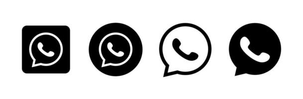 WhatsApp icône logo illustration sur blanc Contexte vecteur