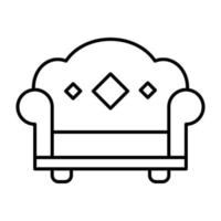 icône de ligne de canapé vecteur