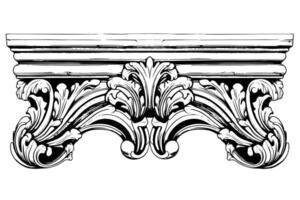 ancien baroque ornementation complexe des illustrations de architectural stuc détails élément. vecteur