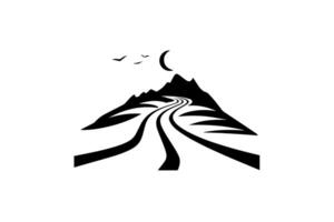 abstrait route logo conception illustration. Facile noir minimaliste icône. vecteur