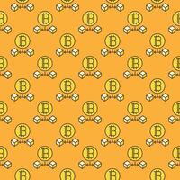 bitcoin et deux blocs crypto-monnaie coloré sans couture modèle vecteur