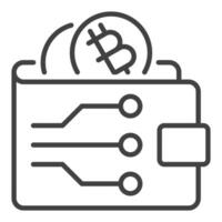 crypto portefeuille décentralisé crypto-monnaie mince ligne icône ou symbole vecteur