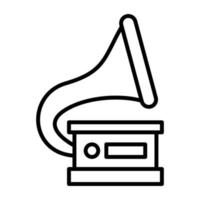 icône de ligne de gramophone vecteur