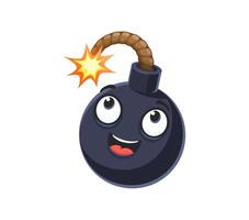 dessin animé bombe personnage bande dessinée ou emoji personnage vecteur