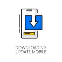 mobile Logiciel mise à jour Téléchargement mince ligne icône vecteur