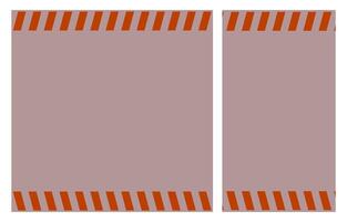 Orange avertissement lignes avec copie espace affiches ensemble pour sécurité, construction, attention concepts. carré et verticale conception modèles pour la toile, impression et social médias vecteur